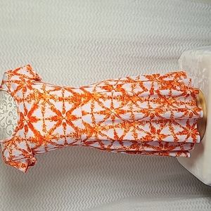 Michael Kors knee length white and orange dress.
